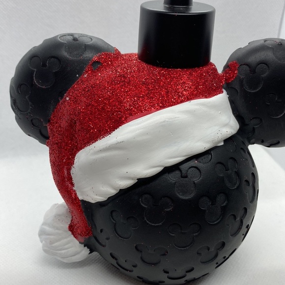 Disney Christmas Mickey Mouse Red Glitter Santa Hat Soap Dispenser - Picture 2 of 12